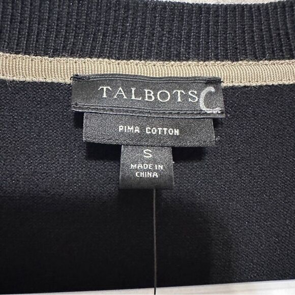 NWT Talbots black Pima cotton button-up cardigan sweater size small - Picture 4 of 8